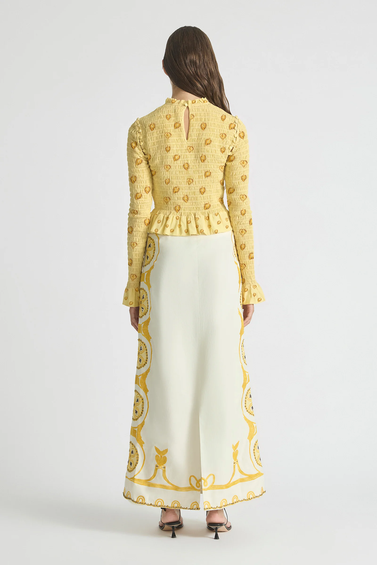 AURA SHIRRED LONG-SLEEVE TOP - Image 4