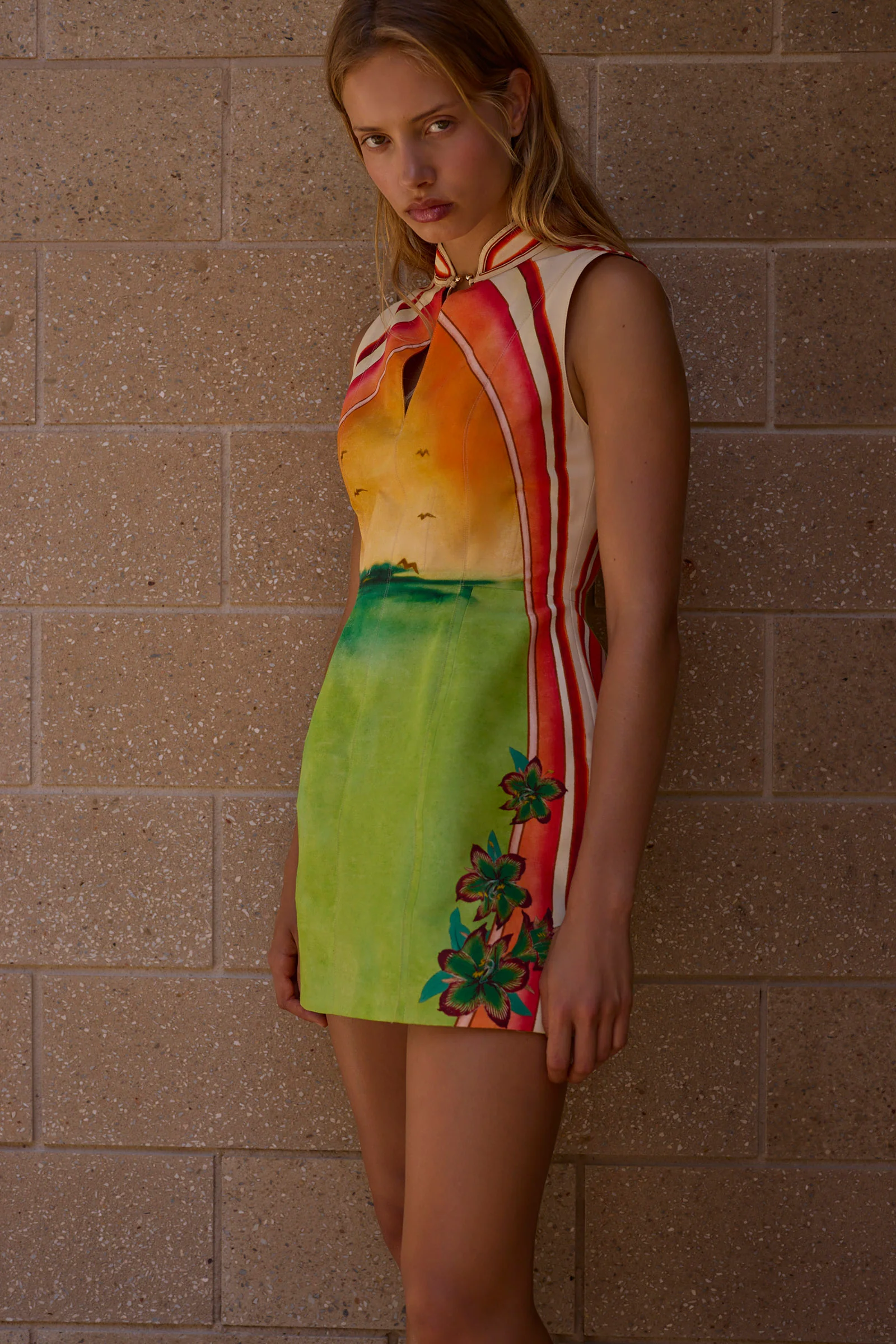 GOLDEN BREAK HIGH NECK LANTERN MINI DRESS - Image 10