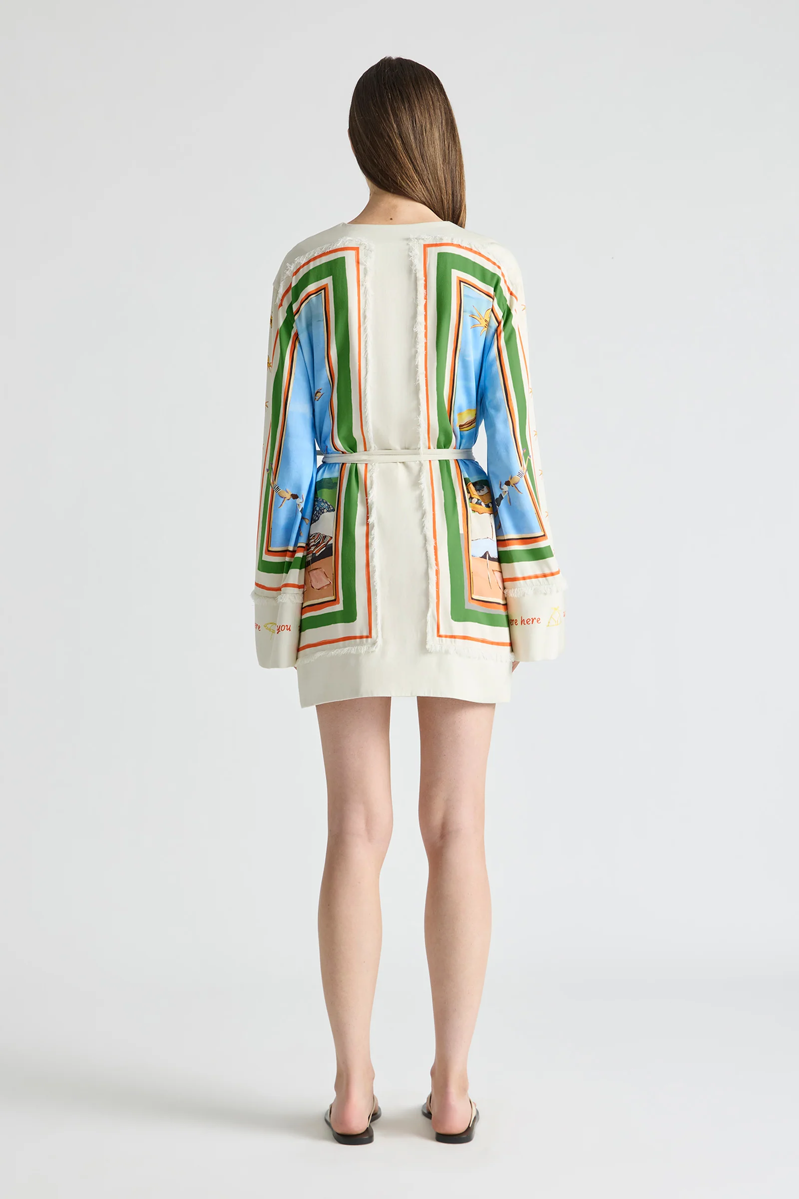 RIPPLE EFFECT RELAXED MINI ROBE DRESS - Image 4