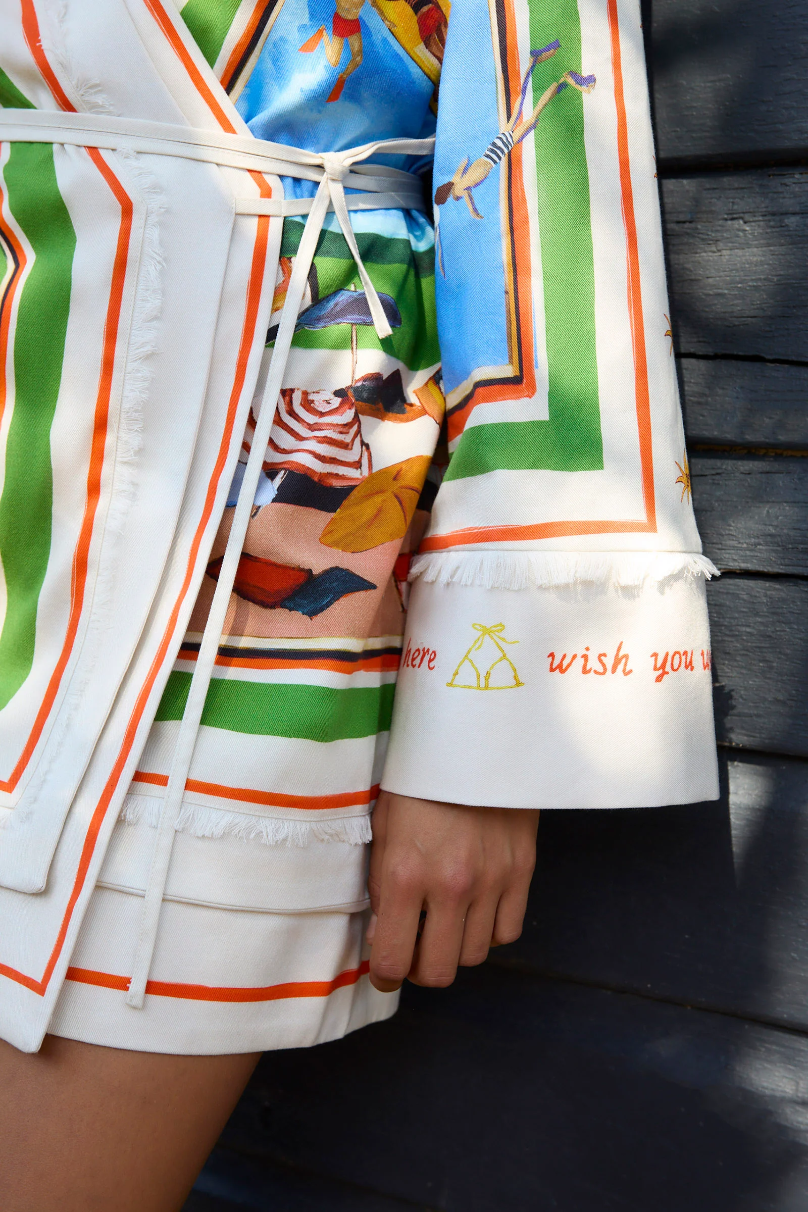 RIPPLE EFFECT RELAXED MINI ROBE DRESS - Image 7